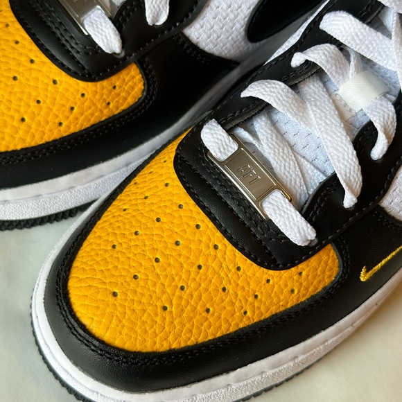 Nike Air Force 1 Low Black Yellow White Sneakers - Picture 4 of 10